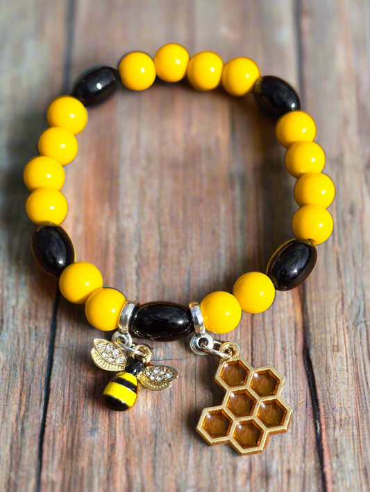 Bumble Bee Elasticated Bracelet - Kids - adults - fun costume bracelet for insect lovers