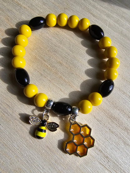 Bumble Bee Elasticated Bracelet - Kids - adults - fun costume bracelet for insect lovers