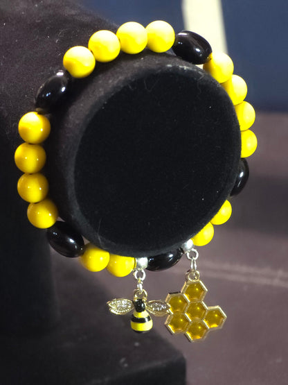 Bumble Bee Elasticated Bracelet - Kids - adults - fun costume bracelet for insect lovers