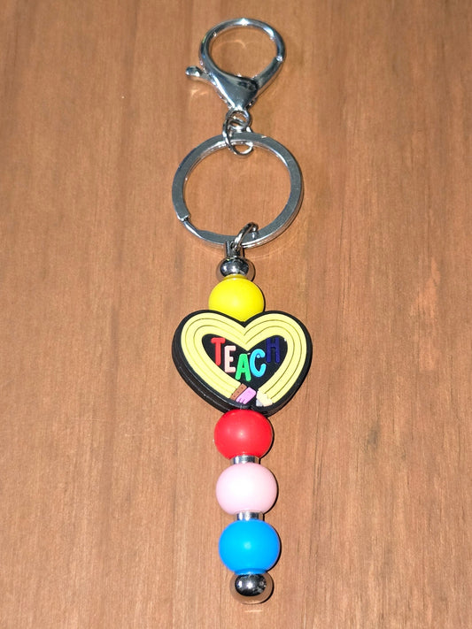 Thankyou Teacher Keyring / Bag charm - Silicone beaded accessory