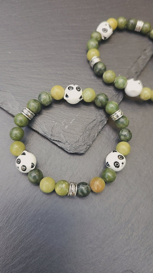 Panda Themed Bracelet - Kids/adults Elastic Stretch bracelet to fit most wrist sizes