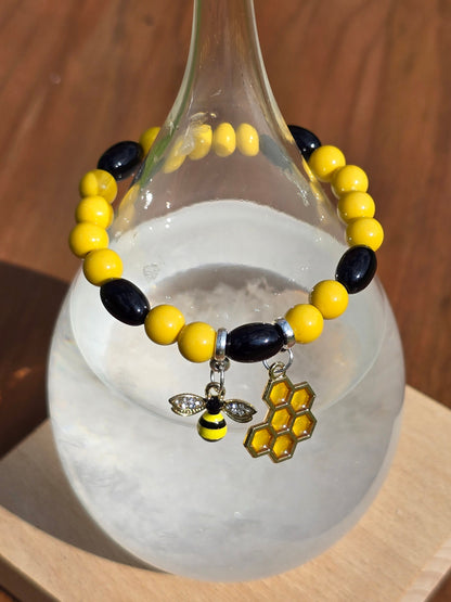 Bumble Bee Elasticated Bracelet - Kids - adults - fun costume bracelet for insect lovers