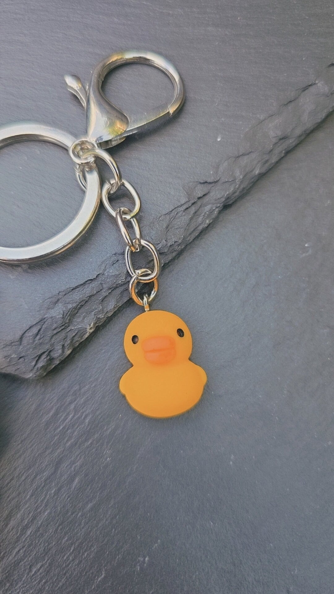 Yellow Duck Bag Charm / Keyring / Keychain - Cute rubber duck and beaded accessory Zip Charm