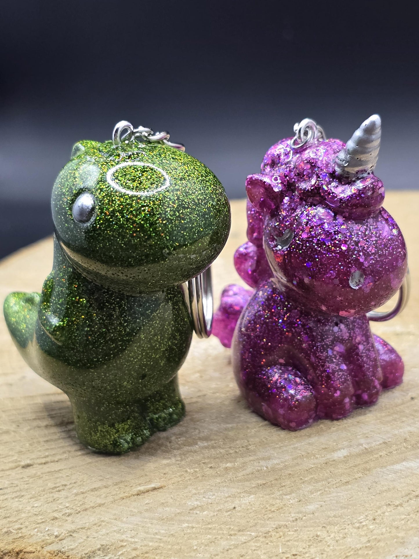 Handmade Resin Keyrings - Dinosaur / Unicorn cute accessory