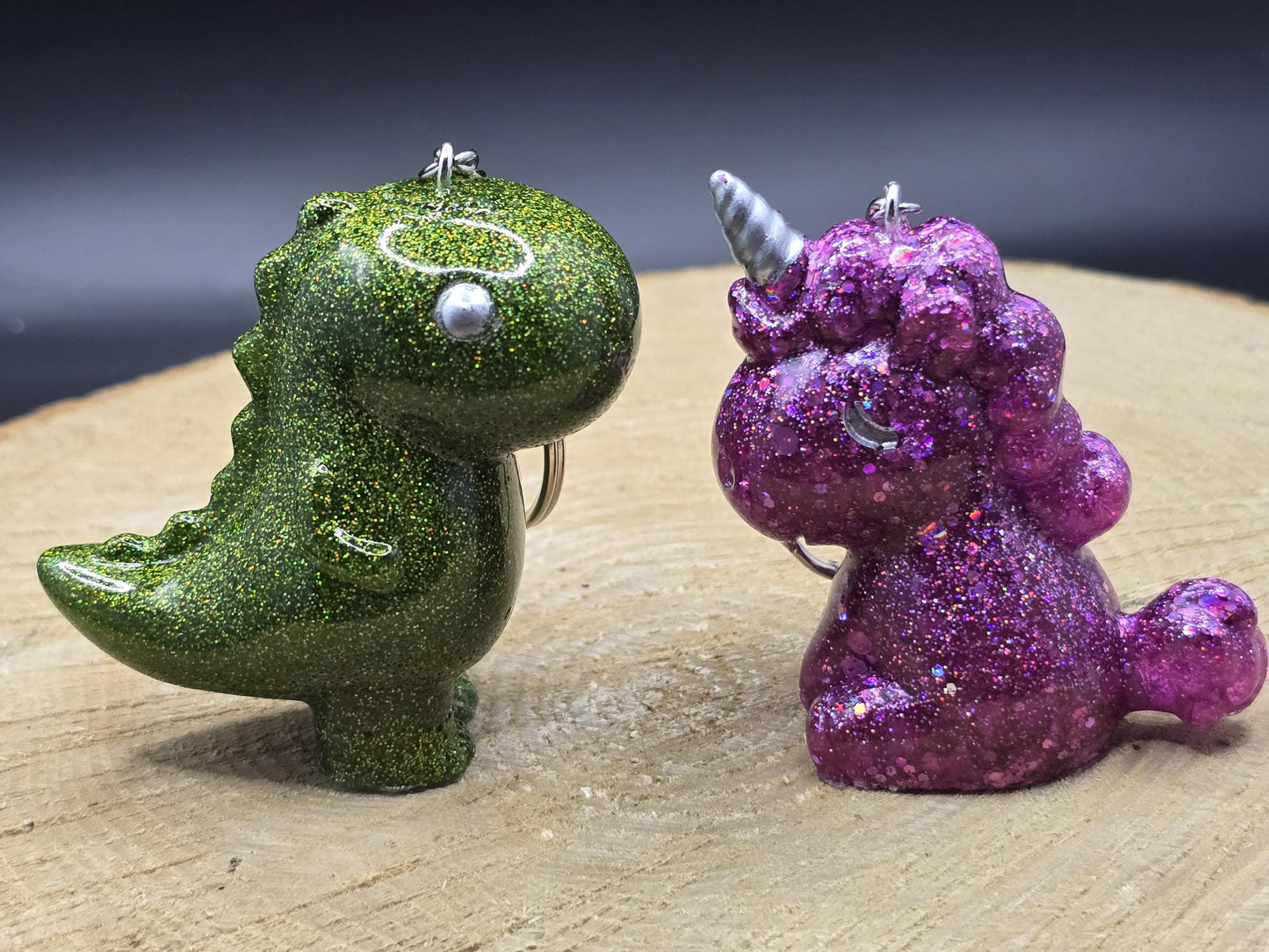 Handmade Resin Keyrings - Dinosaur / Unicorn cute accessory